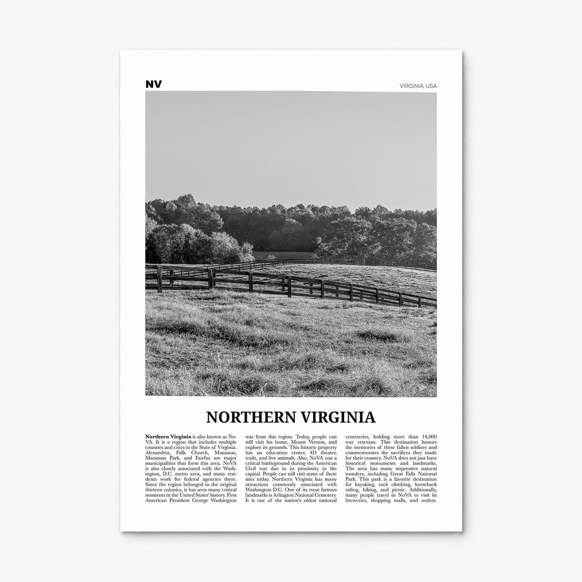 Northern Virginia Newspaper Poster, print only (unframed)