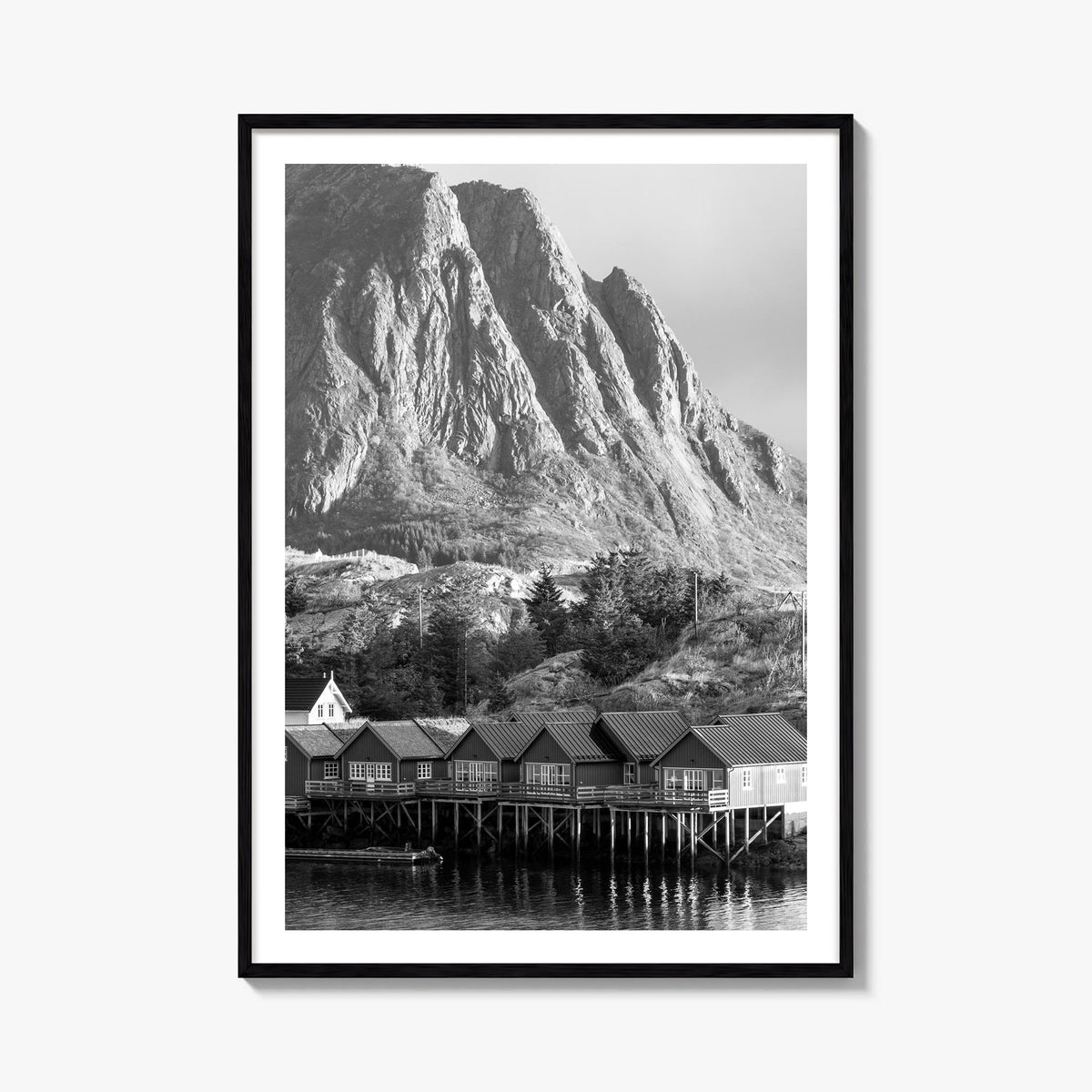 Norway no. 2 black & white photo poster of Europe – vertical wall art, unframed print shown in interior mockup