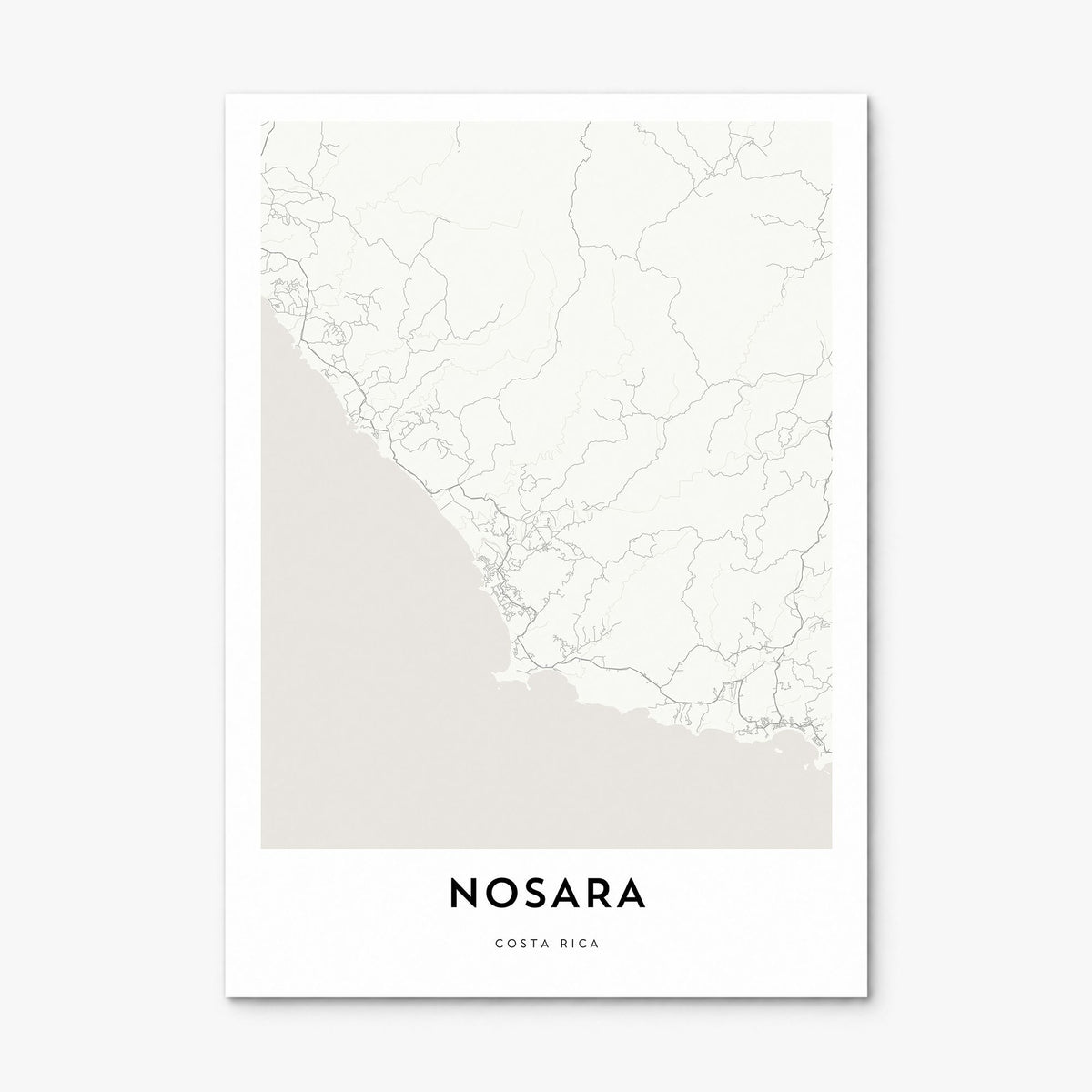 Nosara Map Poster, print only (unframed)