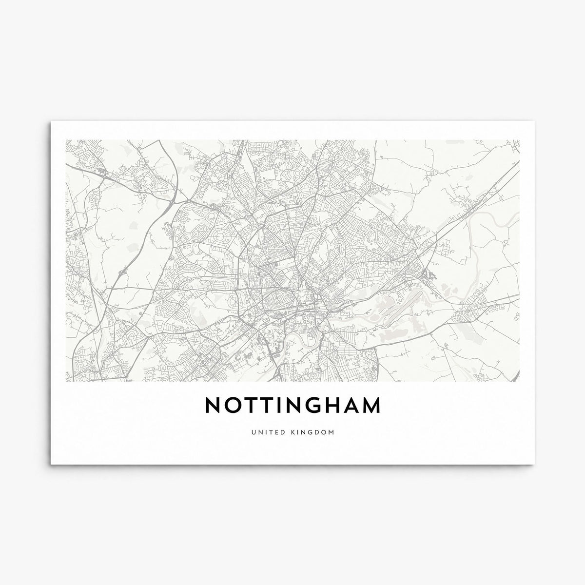 Nottingham Map Poster, print only (unframed)