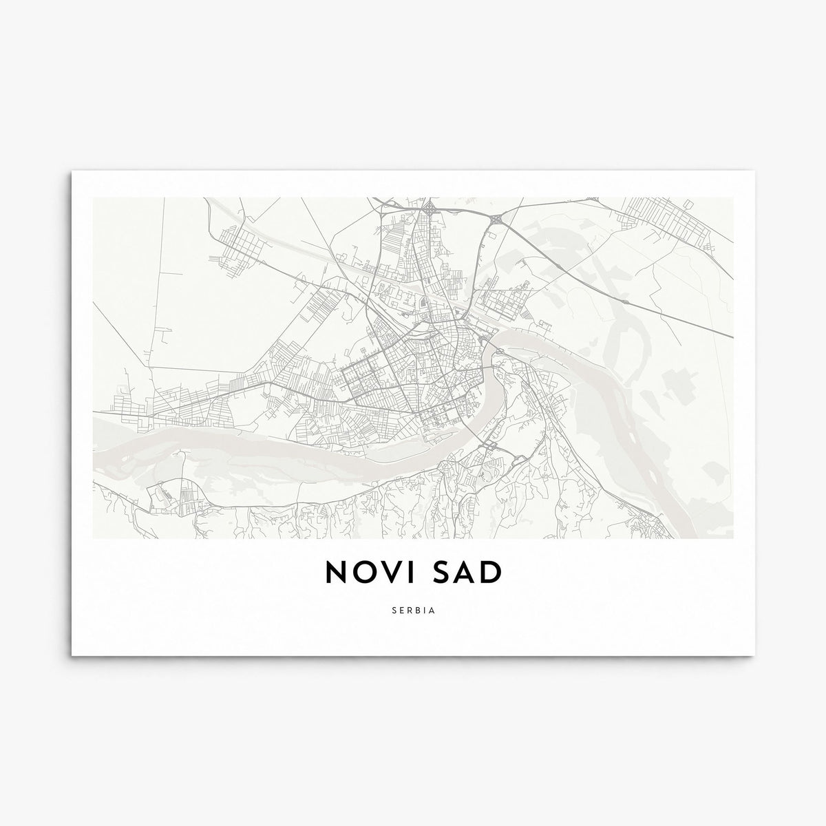 Novi Sad Map Poster, print only (unframed)
