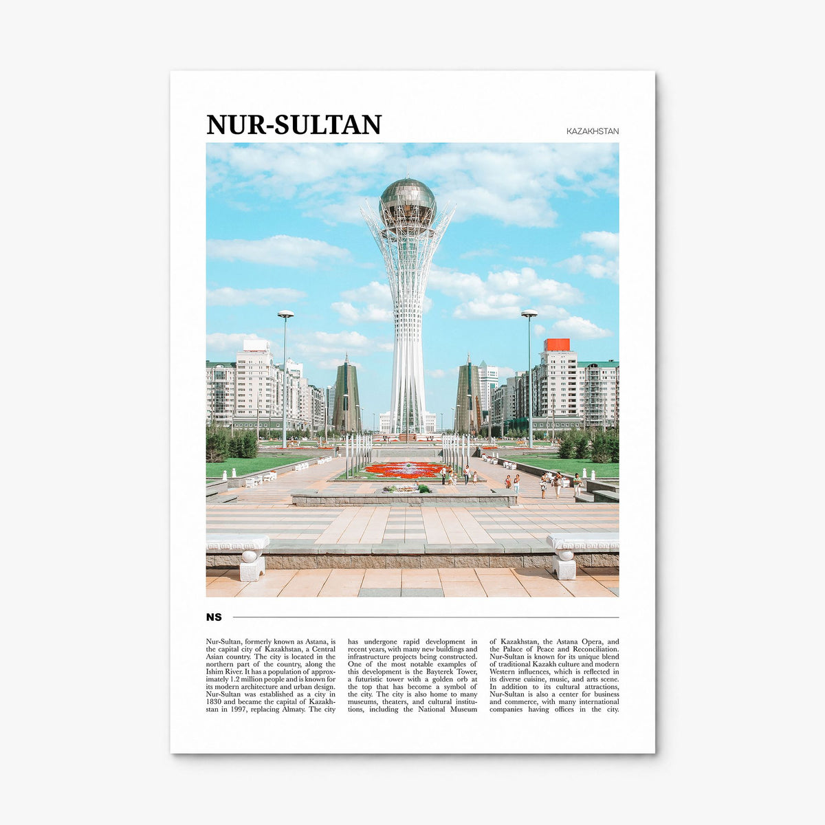 Nur-Sultan Travel Poster, print only (unframed)