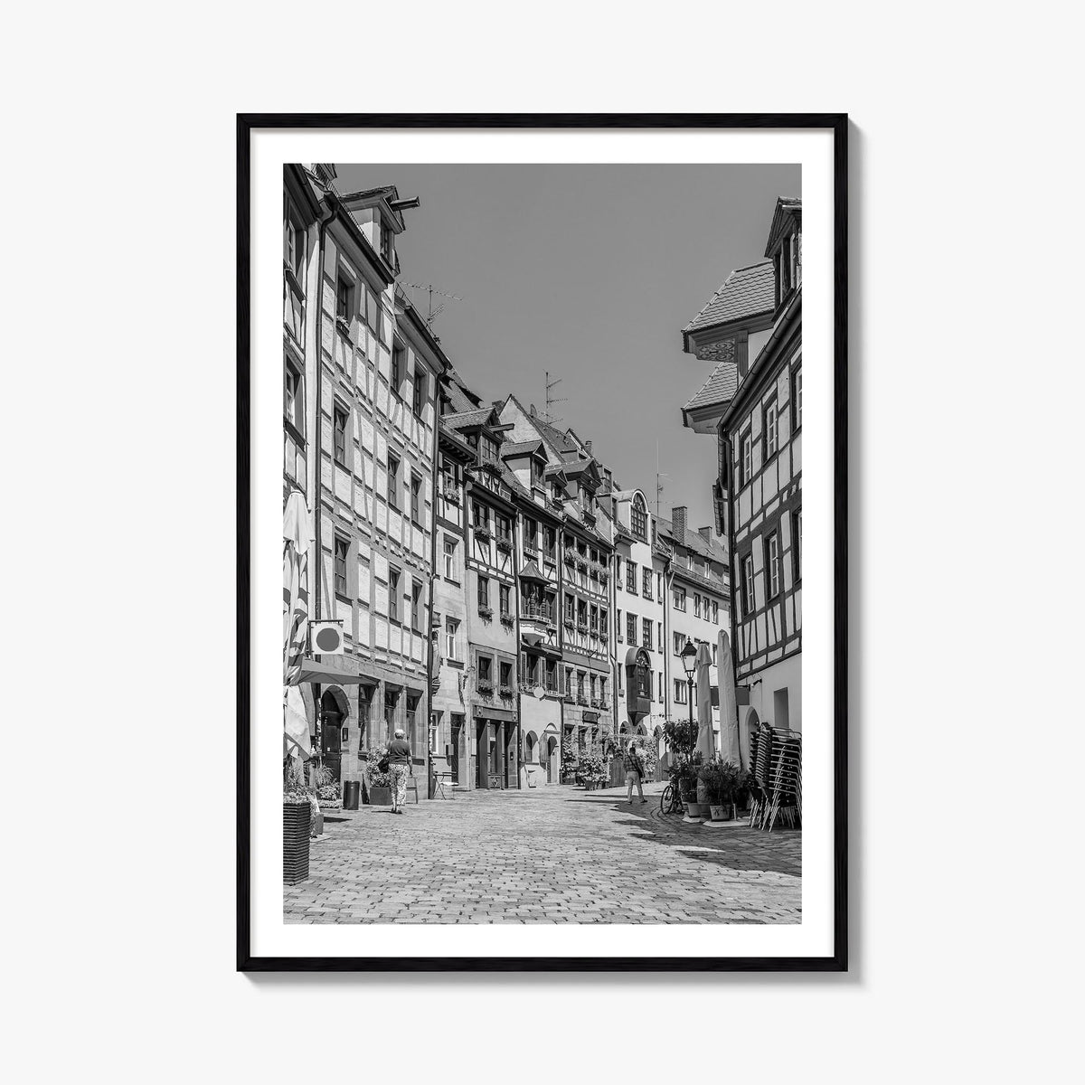 Nuremberg black & white photo poster of Germany – vertical wall art, unframed print shown in interior mockup