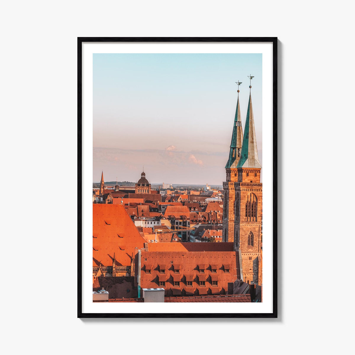 Nuremberg colorful photo poster of Germany – vertical wall art, unframed print shown in interior mockup