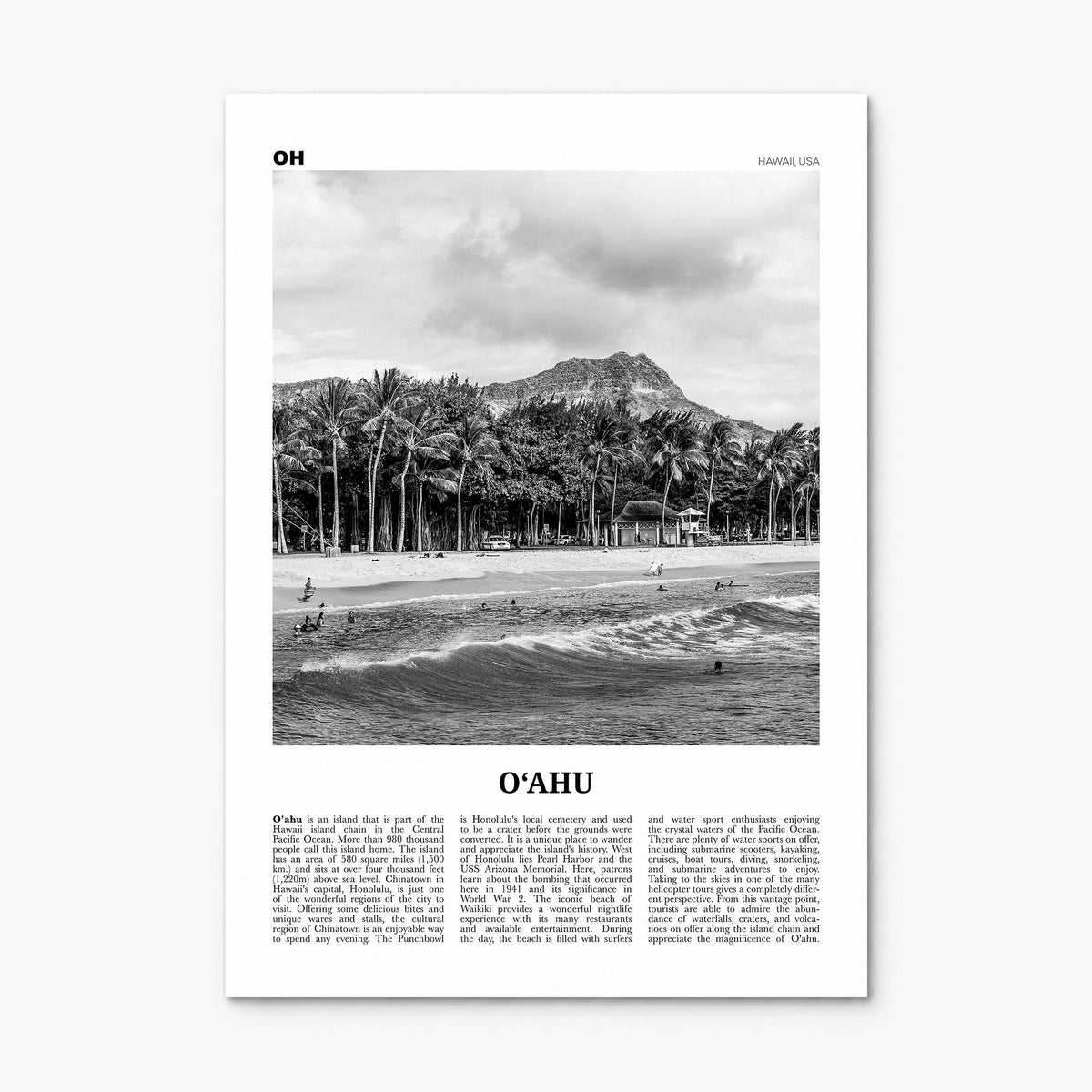 o'Ahu Newspaper Poster, print only (unframed)