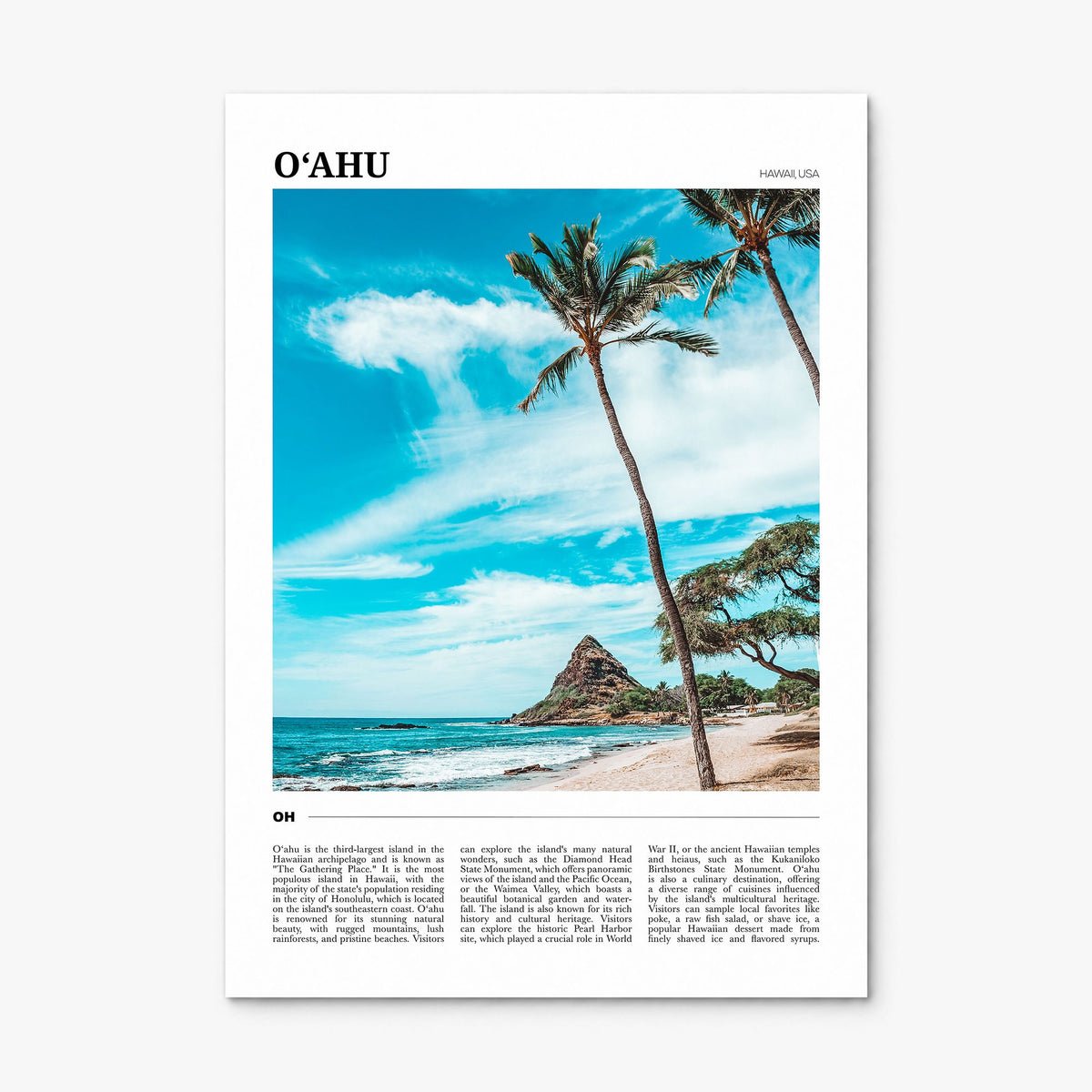 o'Ahu Travel Poster, print only (unframed)