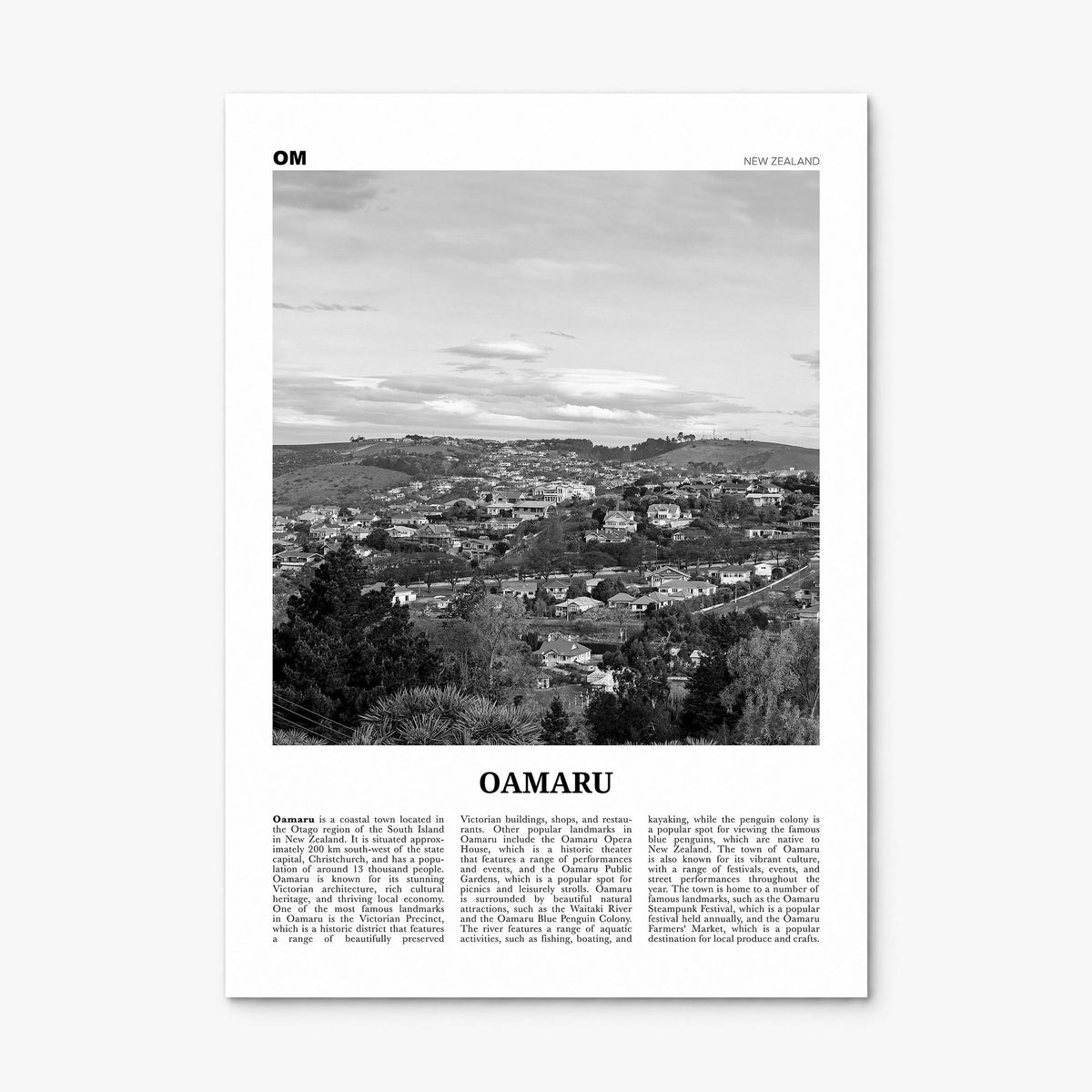 Oamaru Newspaper Poster, print only (unframed)