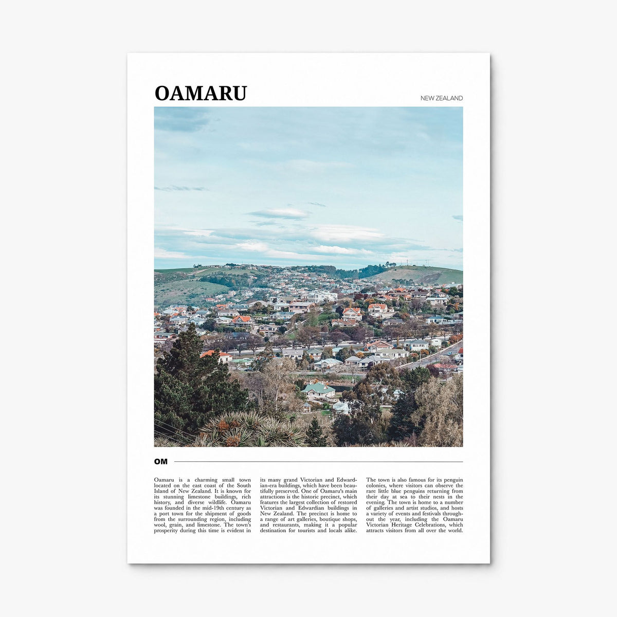 Oamaru Travel Poster, print only (unframed)