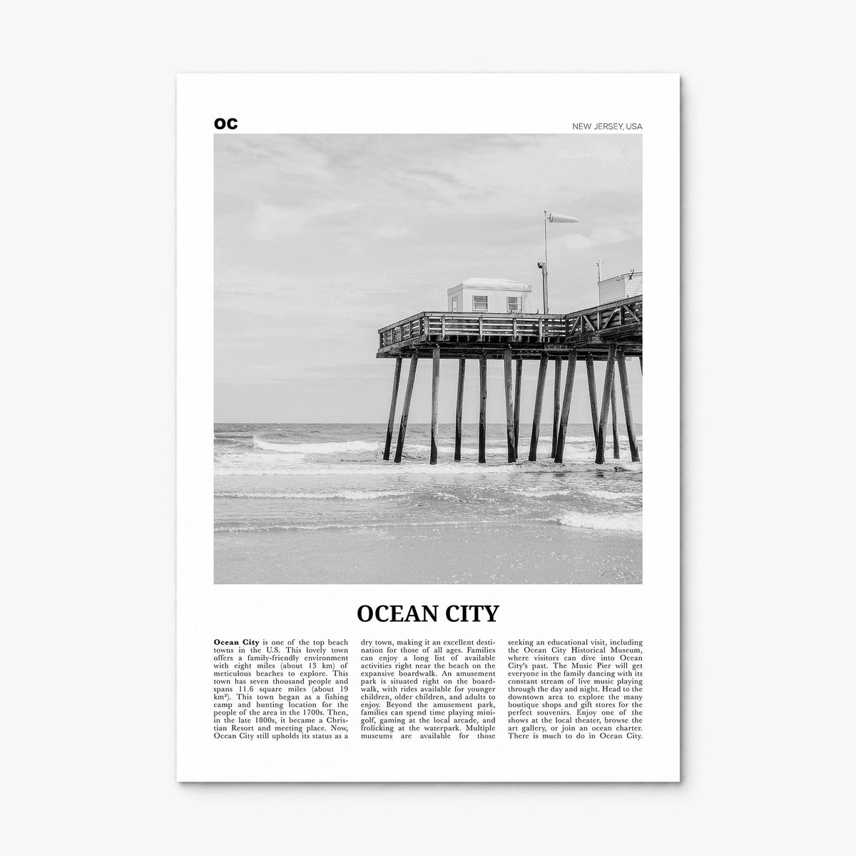 Ocean City, New Jersey Newspaper No 2 Poster, print only (unframed)