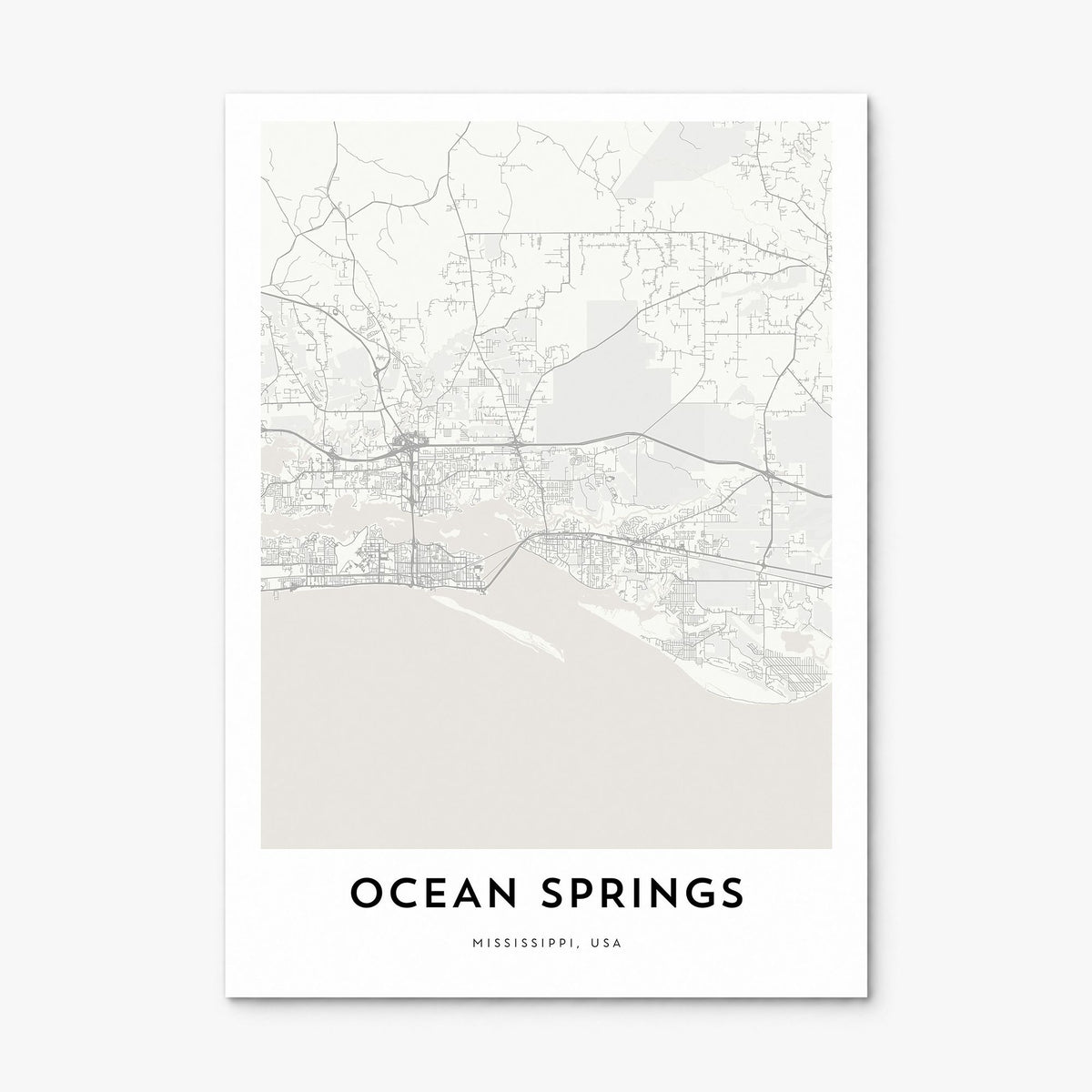 Ocean Springs Map Poster, print only (unframed)