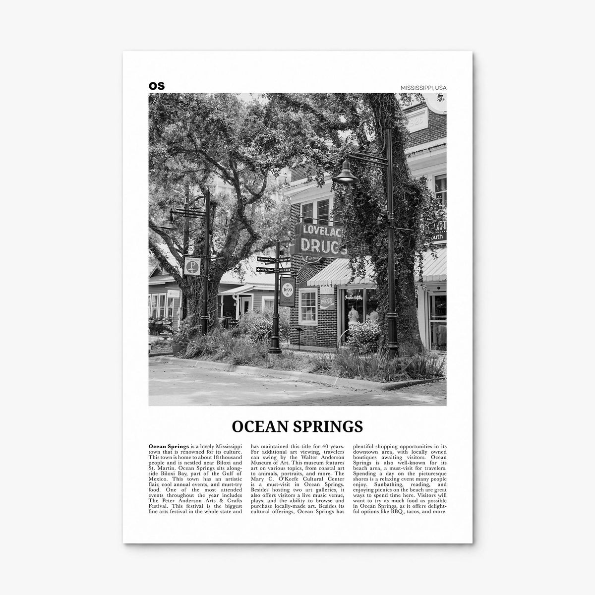 Ocean Springs Newspaper Poster, print only (unframed)