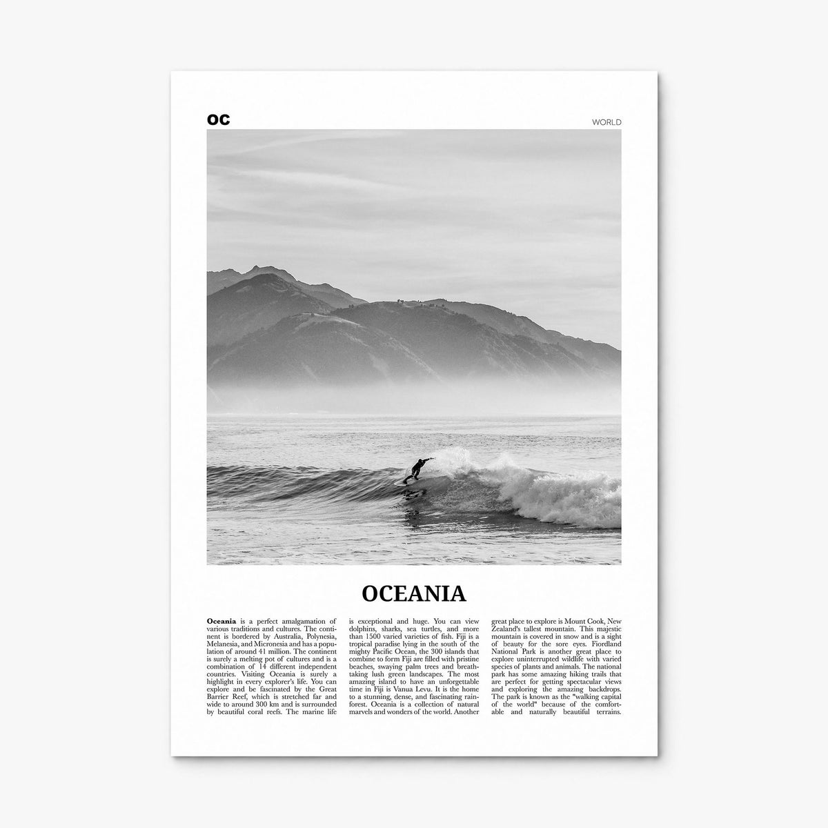 Oceania Newspaper Poster, print only (unframed)
