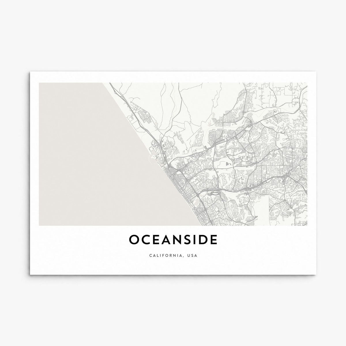 Oceanside Map Poster, print only (unframed)