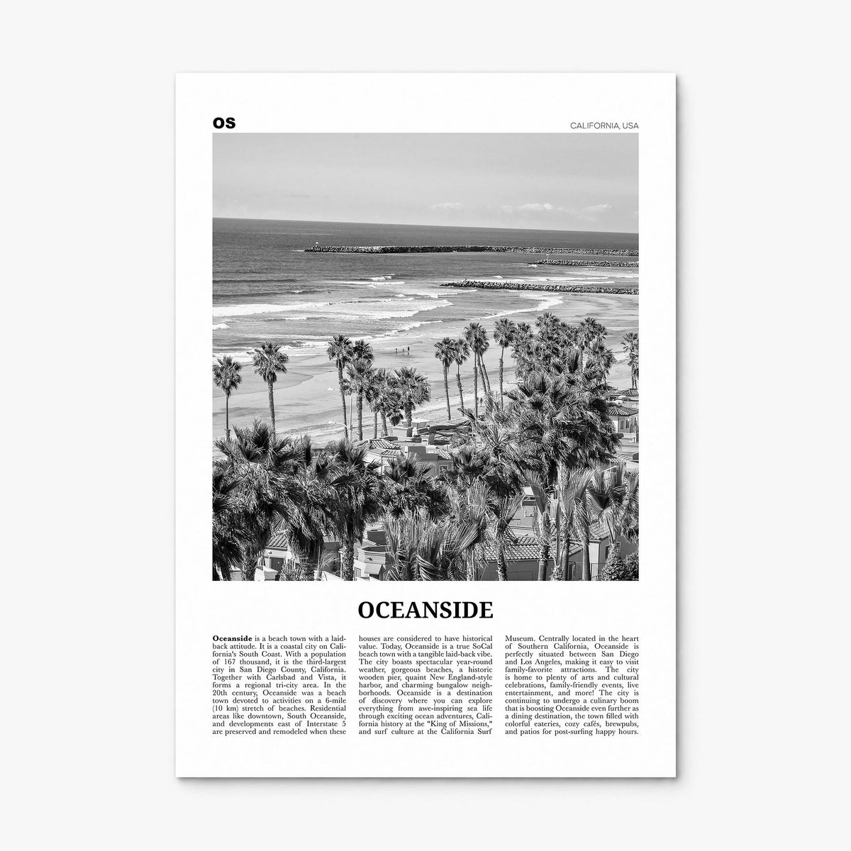 Oceanside Newspaper No 1 Poster, print only (unframed)