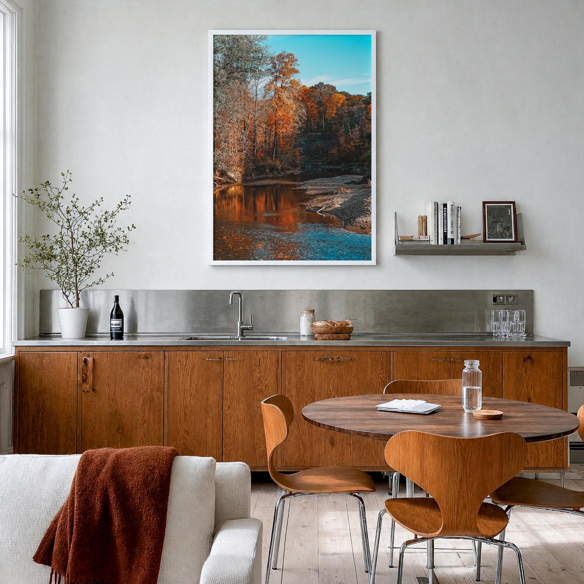 Ohio no. 1 colorful photo poster of United States – vertical wall art in white wood frame, hanging on wall