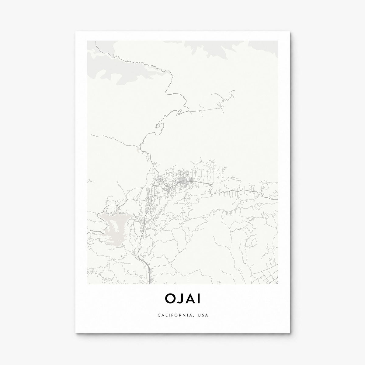 Ojai Map Poster, print only (unframed)