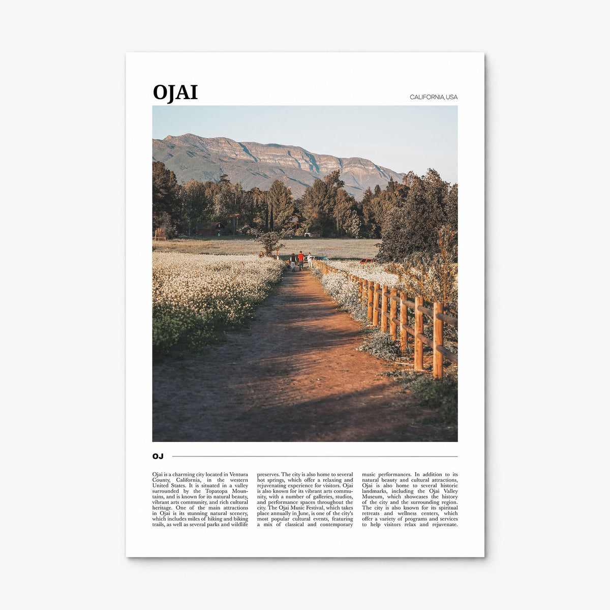 Ojai Travel Poster, print only (unframed)