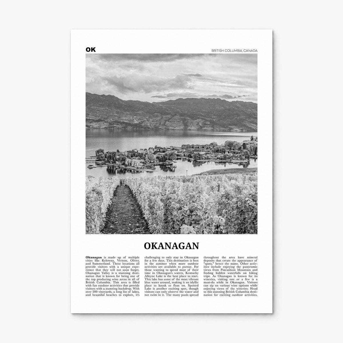 Okanagan Newspaper Poster, print only (unframed)