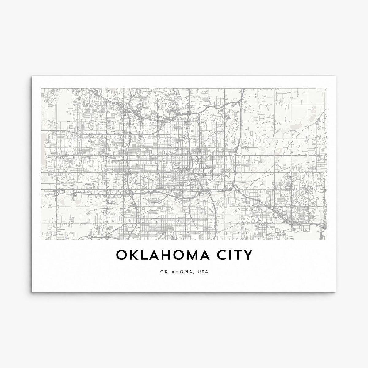 Oklahoma City Map Poster, print only (unframed)