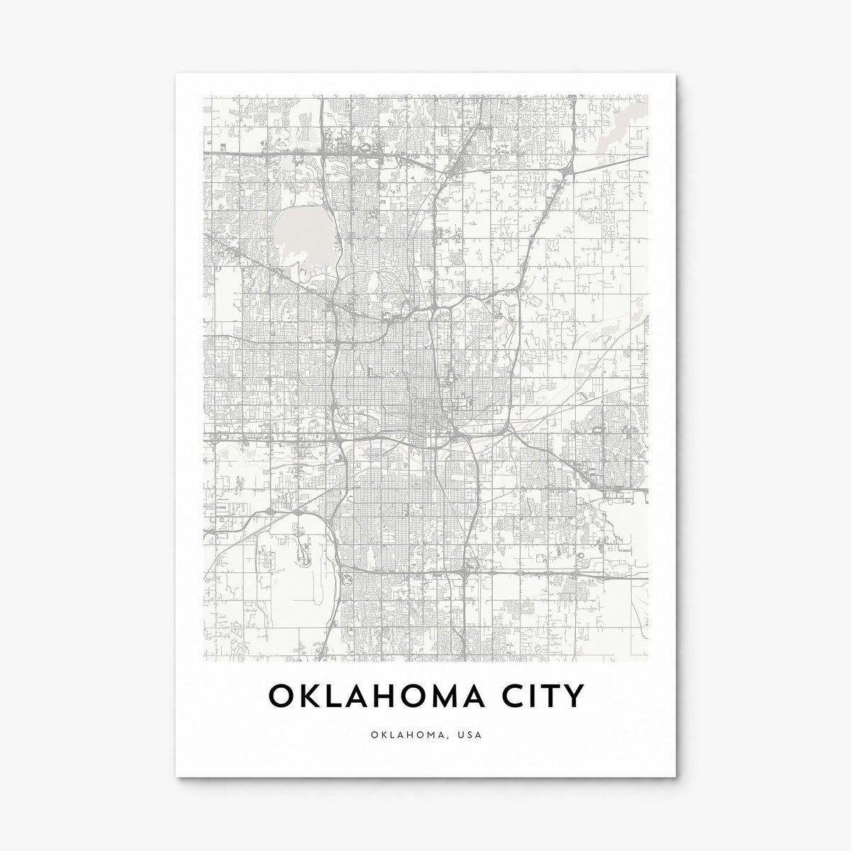 Oklahoma City Map Poster, print only (unframed)