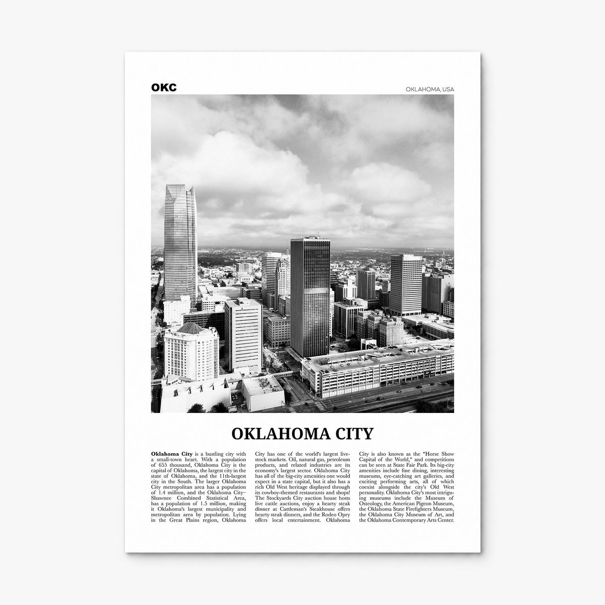 Oklahoma City Newspaper No 2 Poster, print only (unframed)