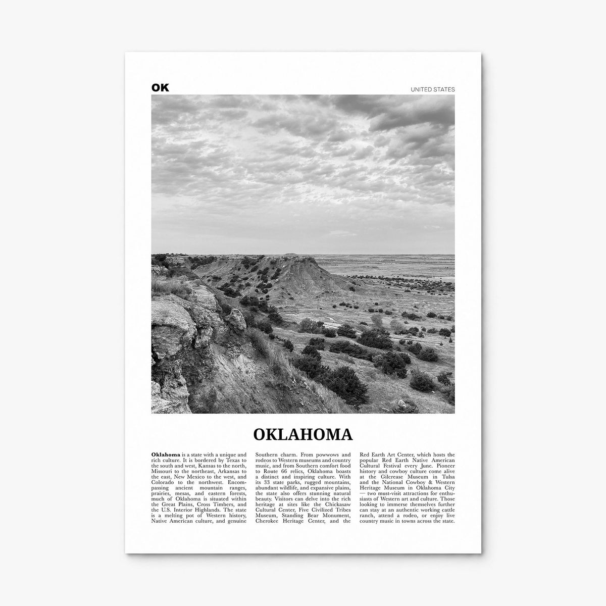 Oklahoma Newspaper No 2 Poster, print only (unframed)