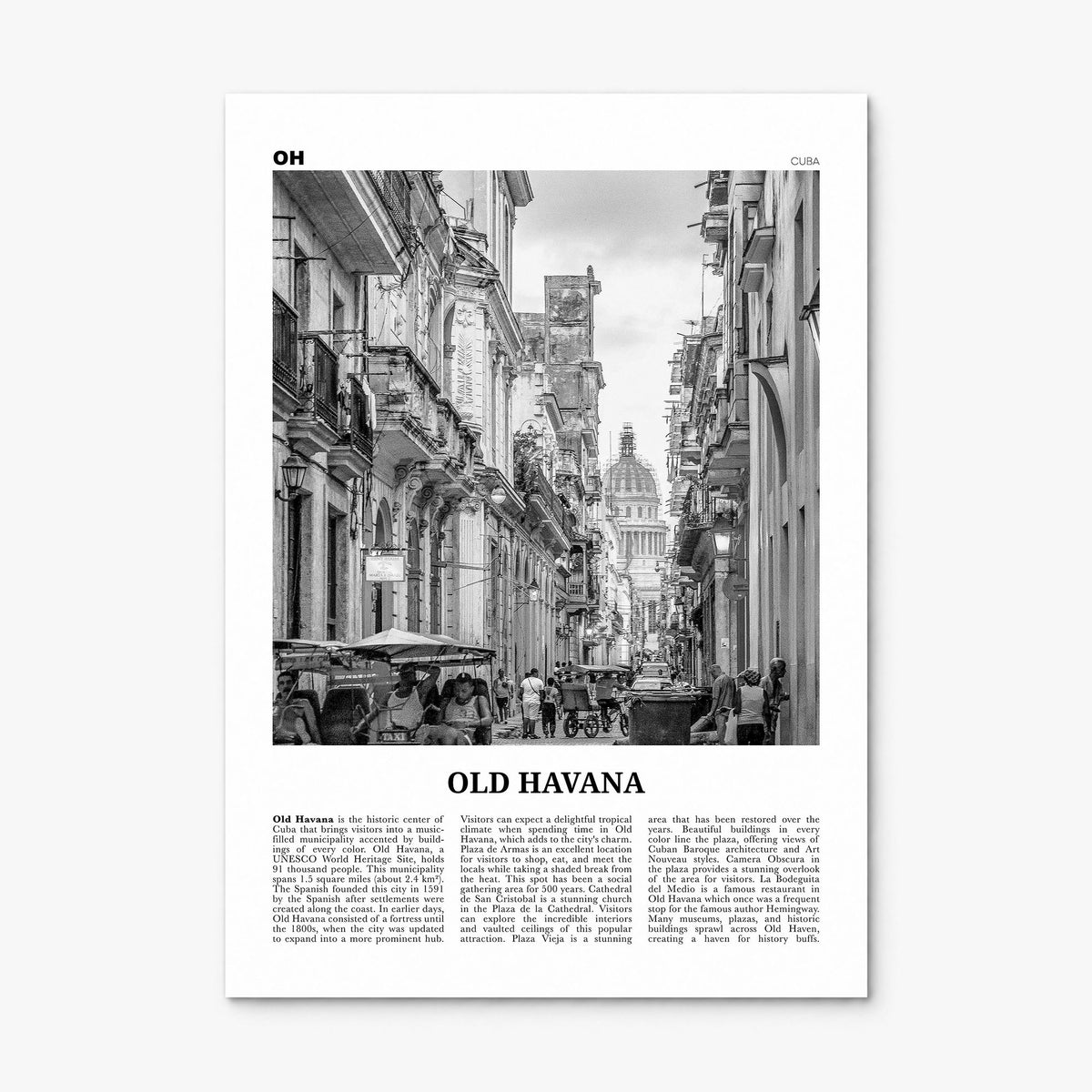 Old Havana Newspaper Poster, print only (unframed)