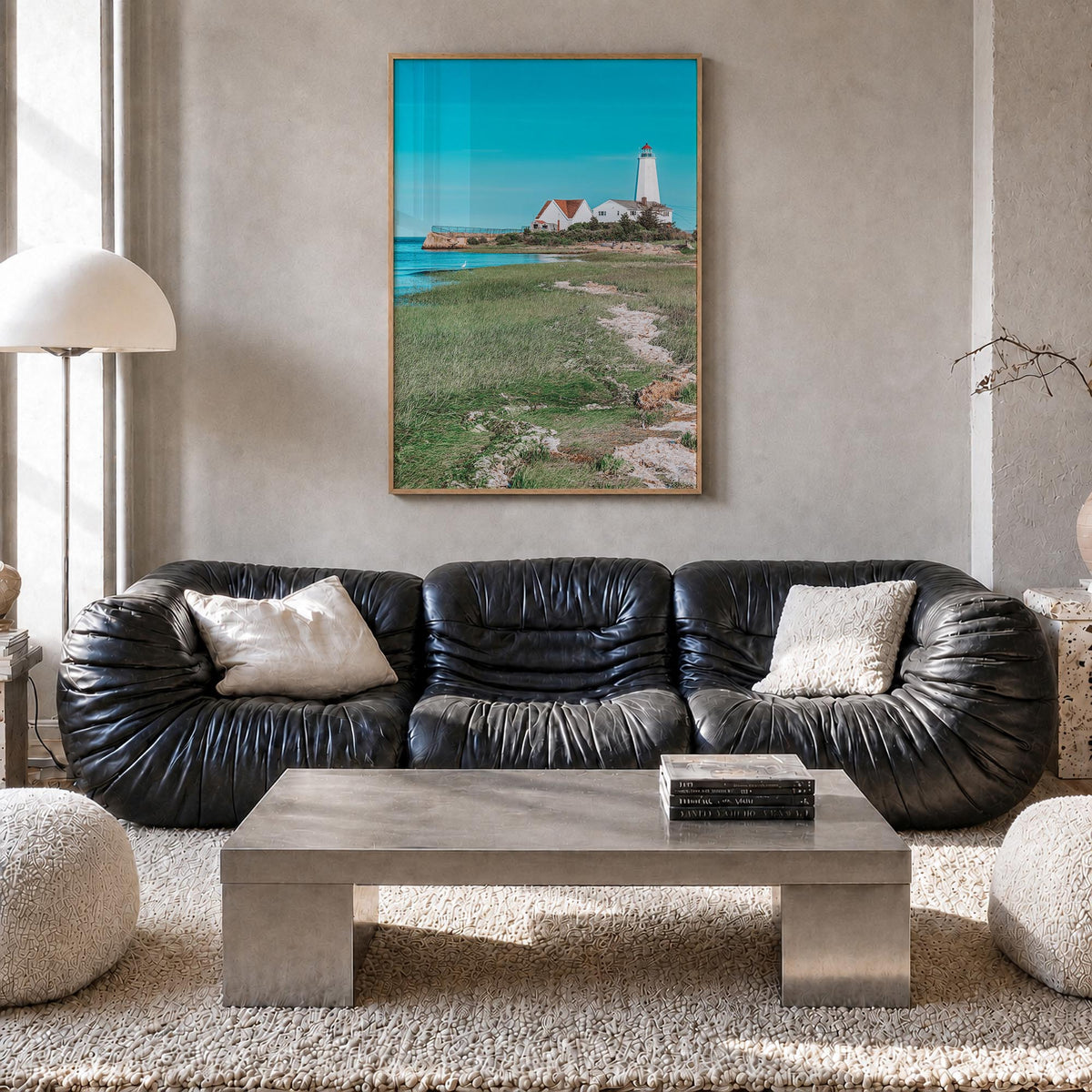 Old Saybrook colorful photo poster of Connecticut, USA – vertical wall art in natural wood frame, hanging on wall