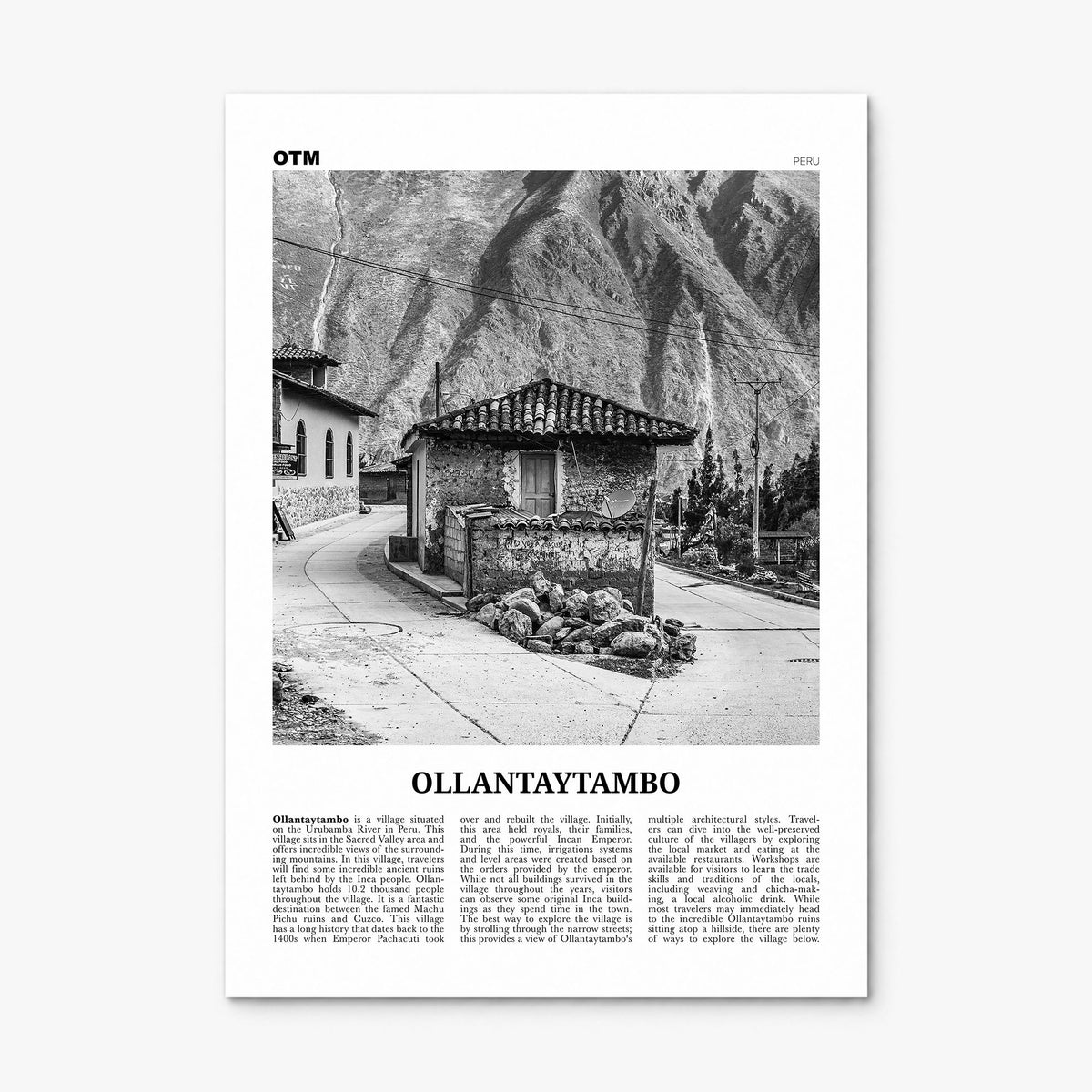 Ollantaytambo Newspaper Poster, print only (unframed)
