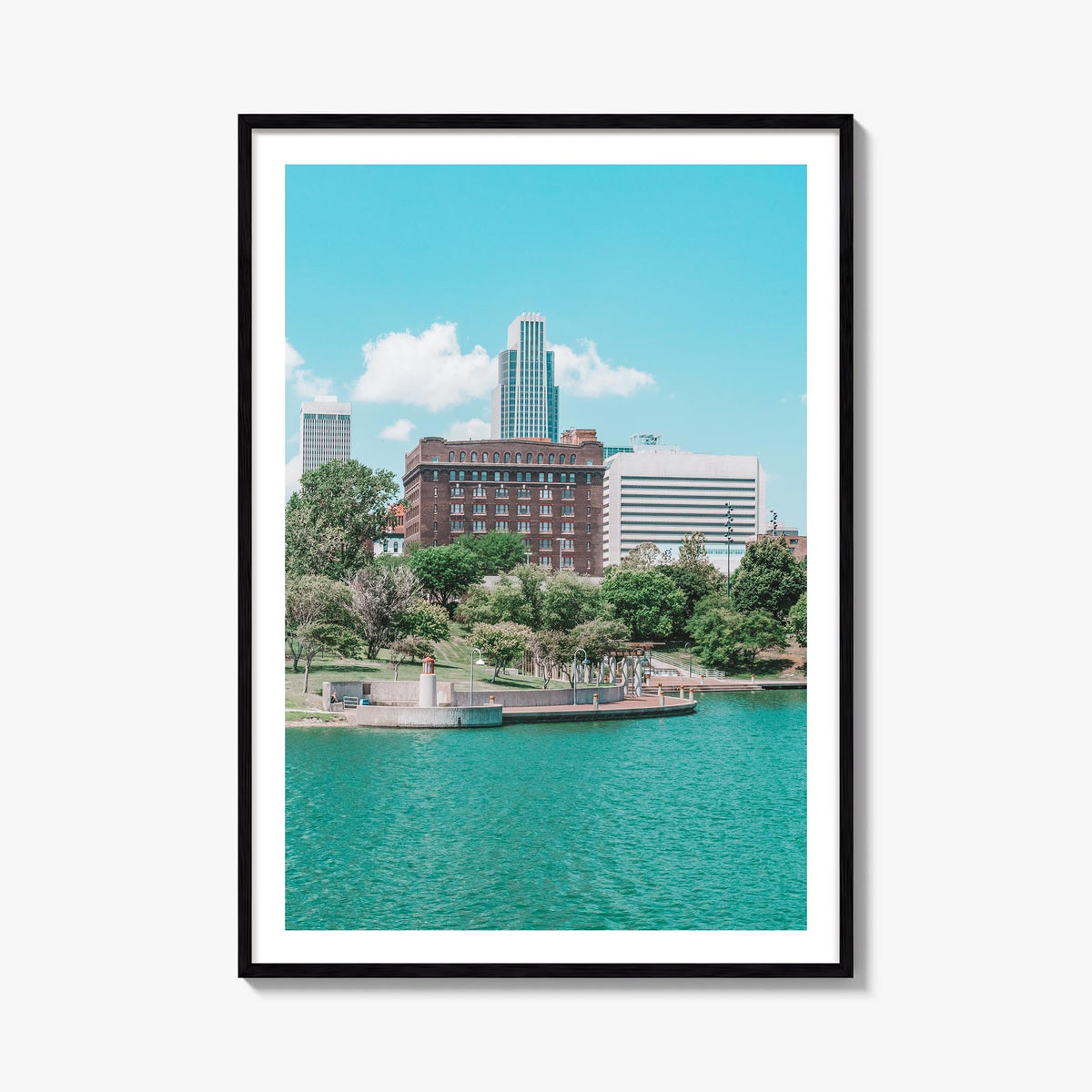 Omaha colorful photo poster of Nebraska, USA – vertical wall art, unframed print shown in interior mockup