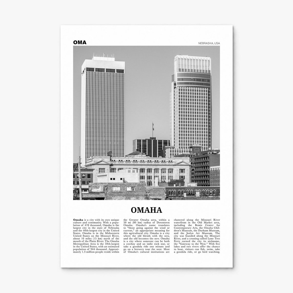 Omaha Newspaper No 2 Poster, print only (unframed)