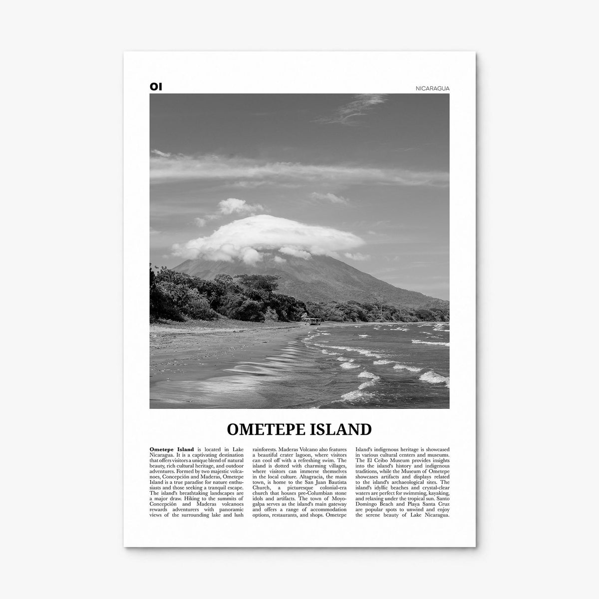 Ometepe Newspaper Poster, print only (unframed)