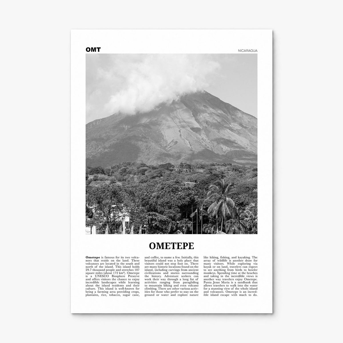 Ometepe Newspaper Poster, print only (unframed)