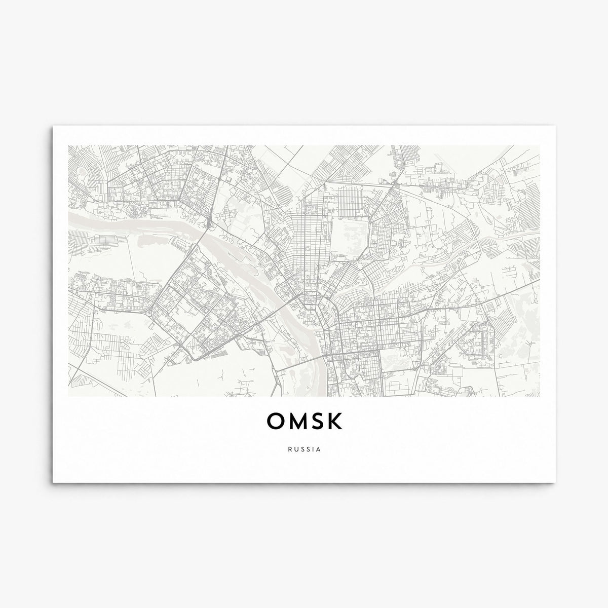 Omsk Map Poster, print only (unframed)