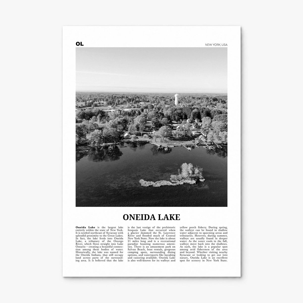 Oneida Lake Newspaper Poster, print only (unframed)