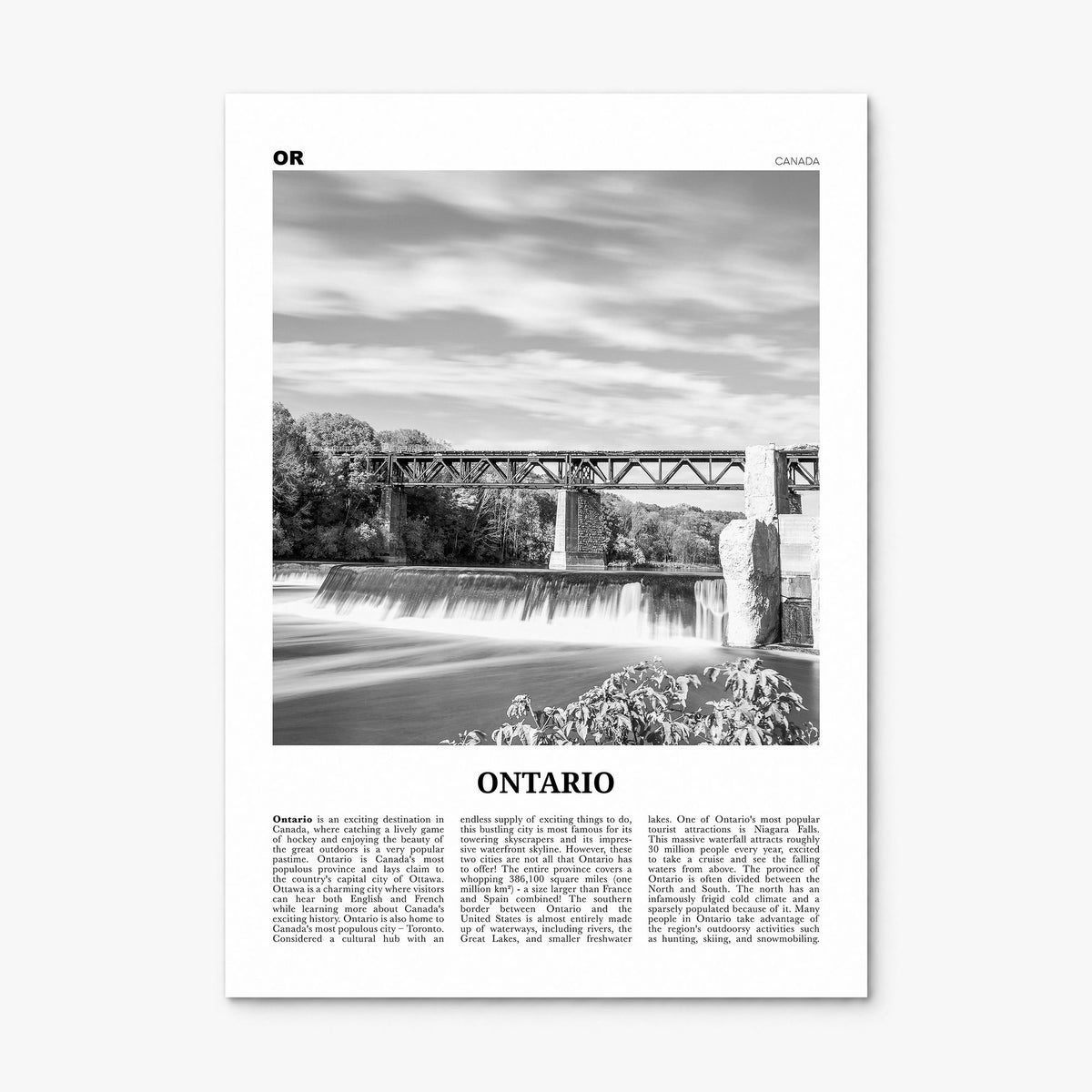 Ontario Newspaper Poster, print only (unframed)