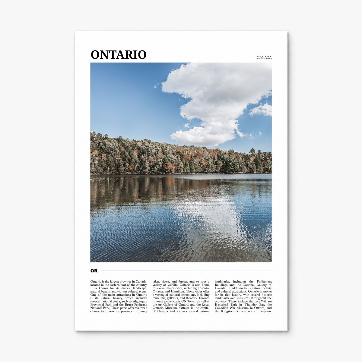 Ontario Travel Poster, print only (unframed)