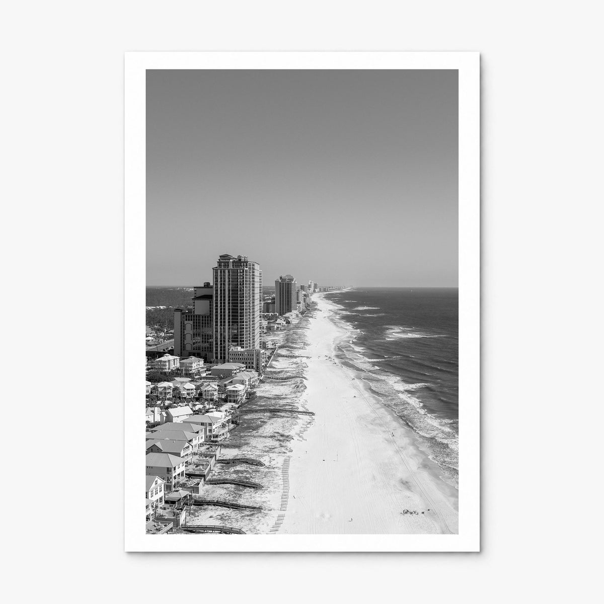 Orange Beach Photo Poster, print only (unframed), white border