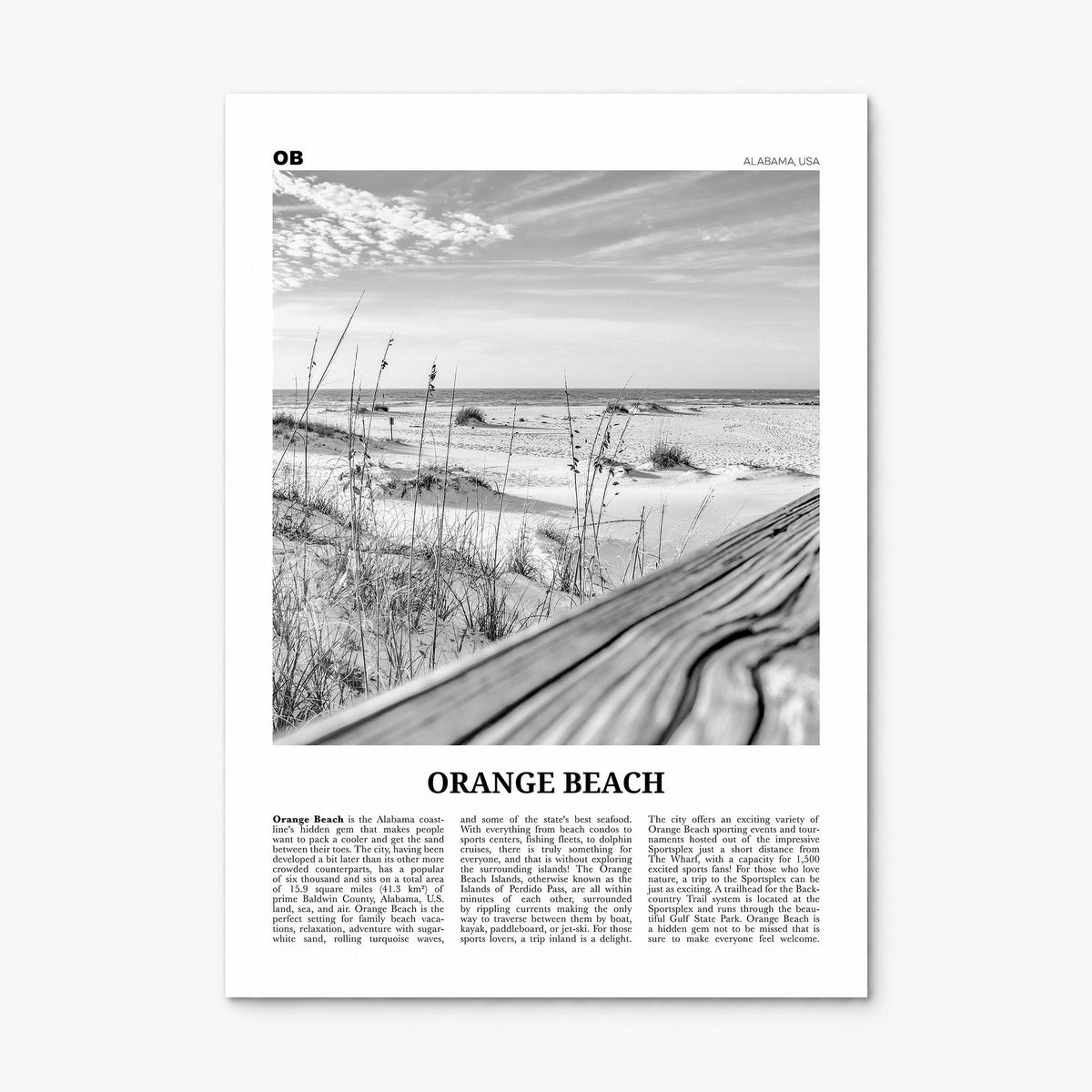 Orange Beach Newspaper Poster, print only (unframed)