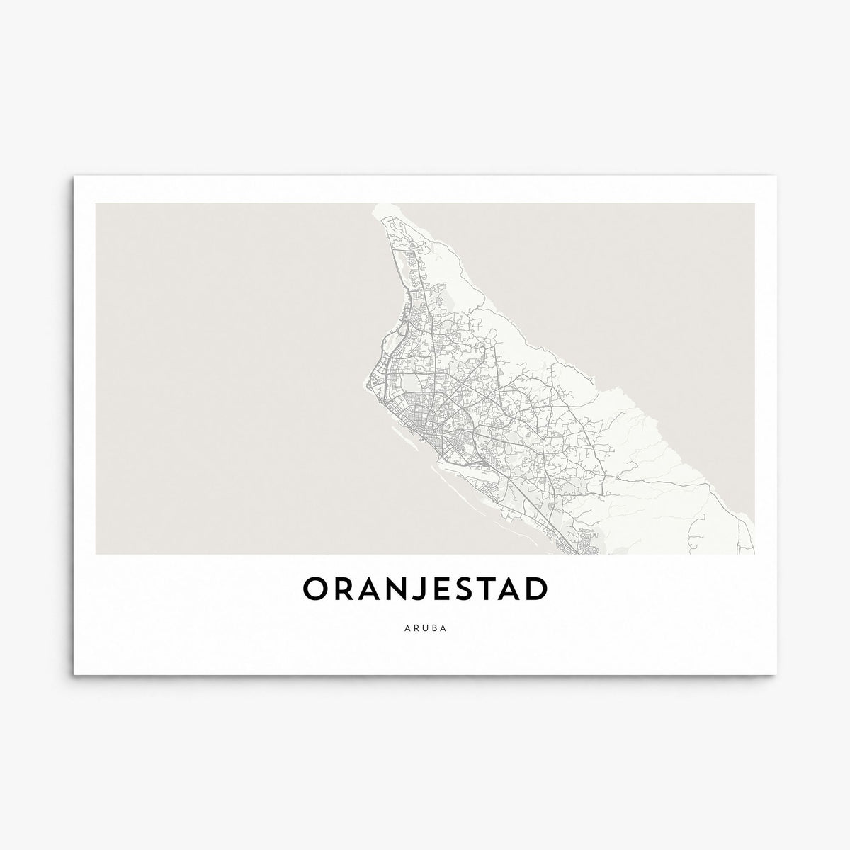 Oranjestad Map Poster, print only (unframed)
