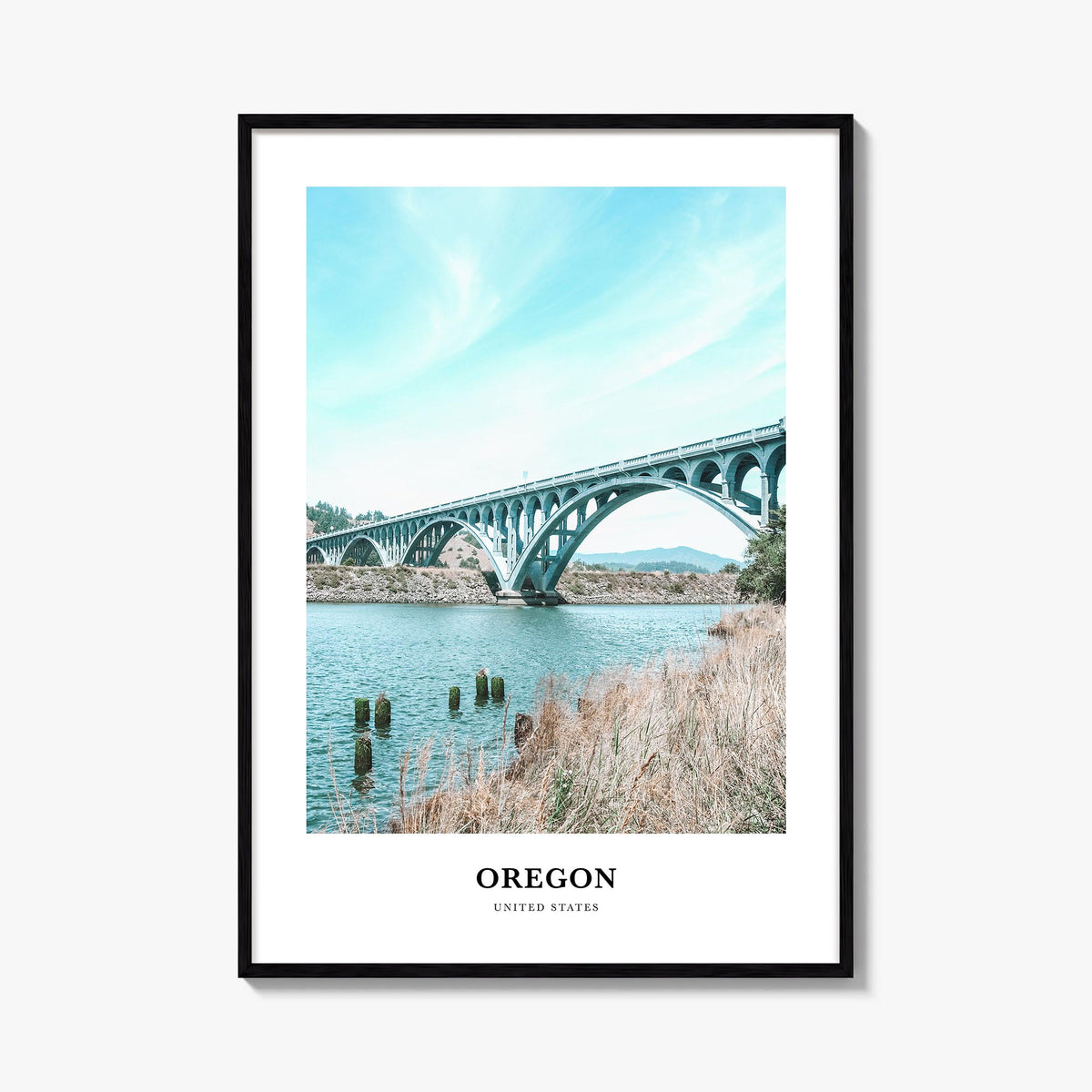Oregon no. 1 colorful classic poster of United States – vertical wall art, unframed print shown in interior mockup