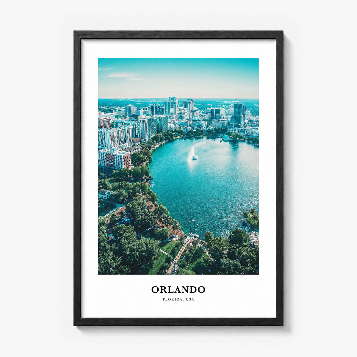 Orlando Classic No 2 Poster in a black wood frame