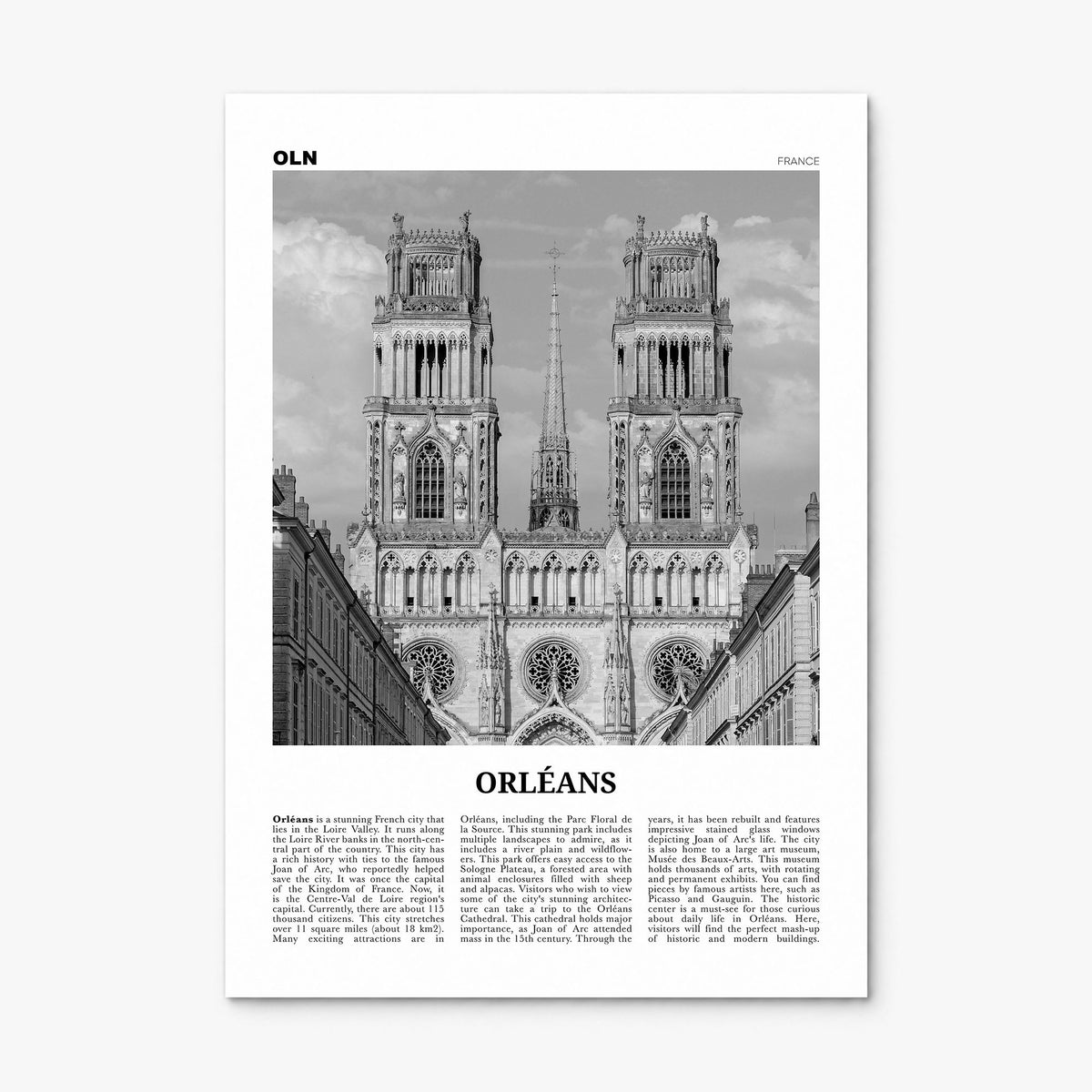 Orléans Newspaper Poster, print only (unframed)