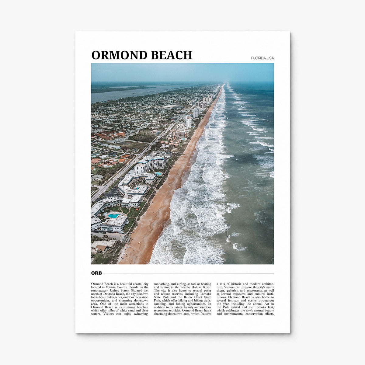 Ormond Beach Travel Poster, print only (unframed)