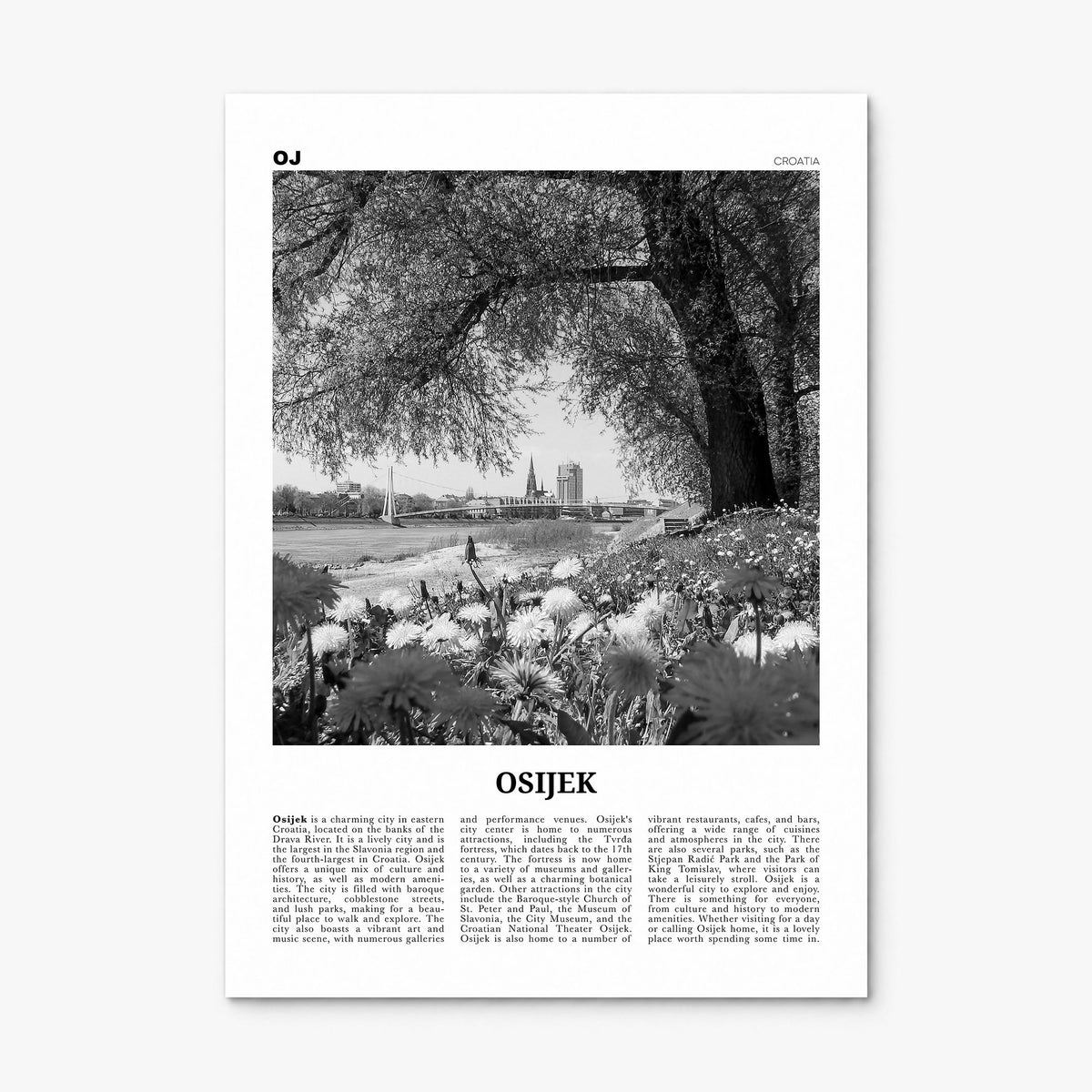 Osijek Newspaper Poster, print only (unframed)