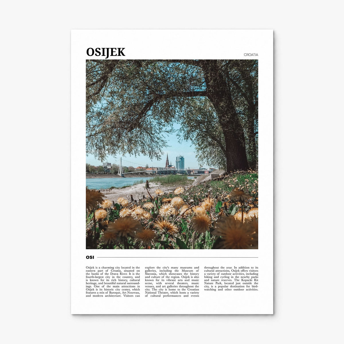 Osijek Travel Poster, print only (unframed)