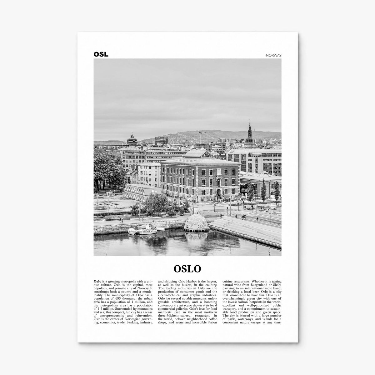 Oslo Newspaper No 1 Poster, print only (unframed)