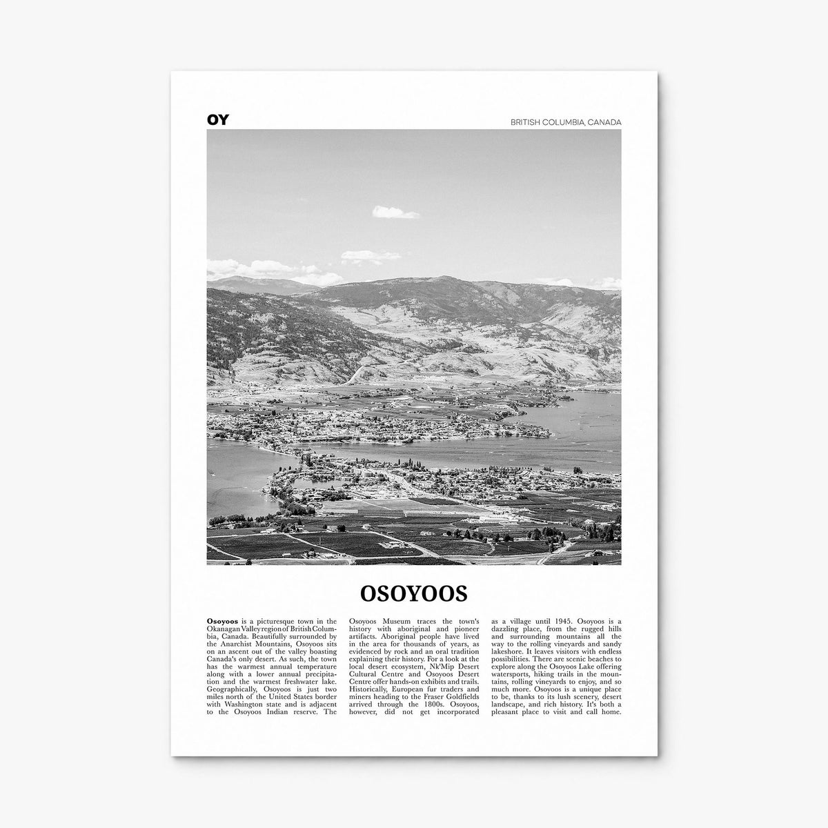 Osoyoos Newspaper Poster, print only (unframed)