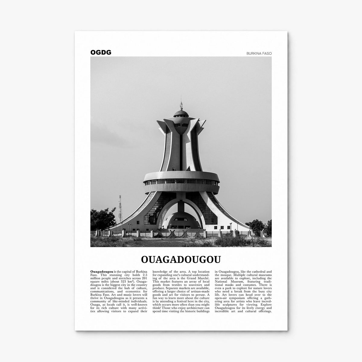 Ouagadougou Newspaper Poster, print only (unframed)