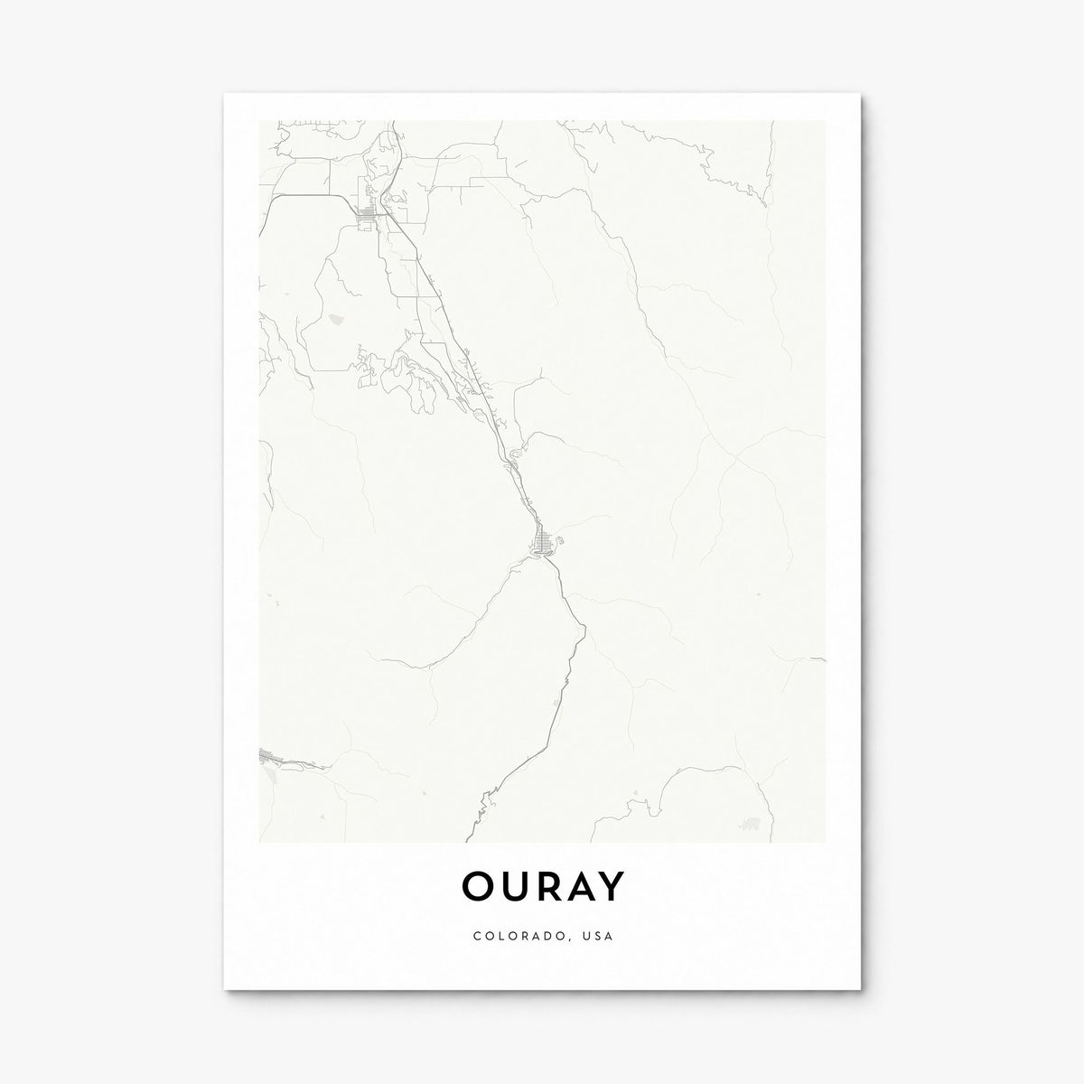 Ouray Map Poster, print only (unframed)